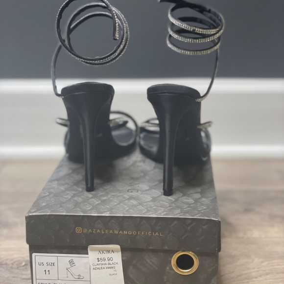 RHINESTONE STILETTO SANDAL IN BLACK - Picture 4 of 8